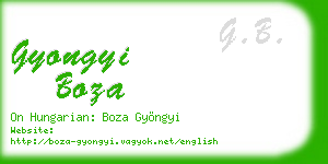 gyongyi boza business card